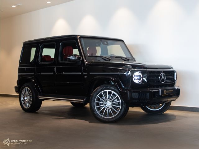 New 2021 Mercedes-Benz G500 Black exterior with Red interior at Knightsbridge Automotive