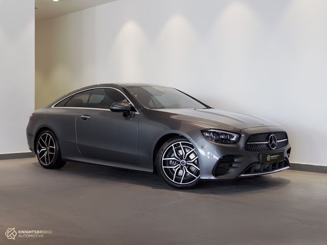 Used 2021 Mercedes-Benz E200 Coupe Grey exterior with Red interior at Knightsbridge Automotive