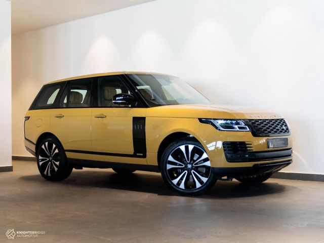 Used - Perfect Condition 2021 Range Rover Vogue Autobiography 50th Anniversary Yellow exterior with Brown interior at Knightsbridge Automotive