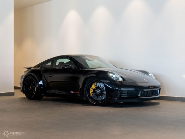 Perfect Condition 2020 Porsche 911 Turbo S Black exterior with Red interior at Knightsbridge Automotive