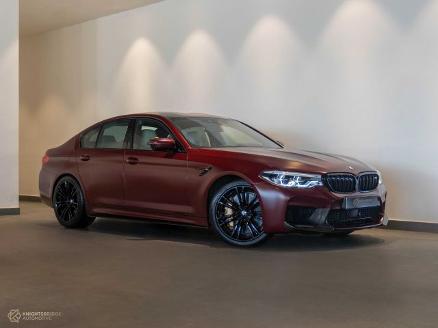 Used - Perfect Condition 2018 BMW M5 First Edition Maroon exterior with White interior at Knightsbridge Automotive
