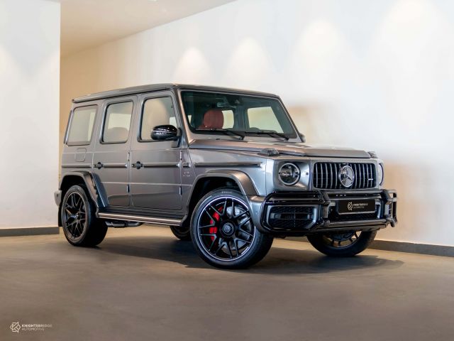 New 2022 Mercedes-Benz G63 AMG Grey exterior with Red interior at Knightsbridge Automotive