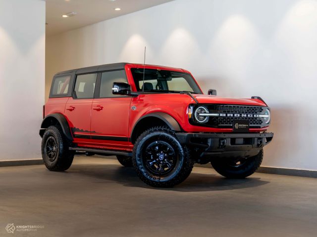 New 2021 Ford Bronco Wildtrak Red exterior with Black interior at Knightsbridge Automotive