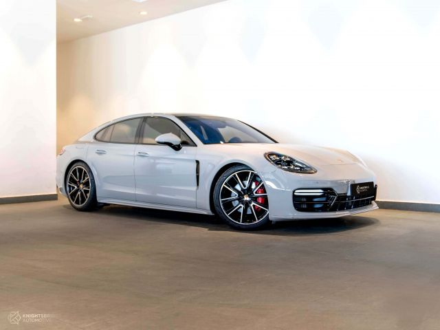 Used - Perfect Condition 2018 Porsche Panamera 4S Nardo Grey exterior with Red interior at Knightsbridge Automotive