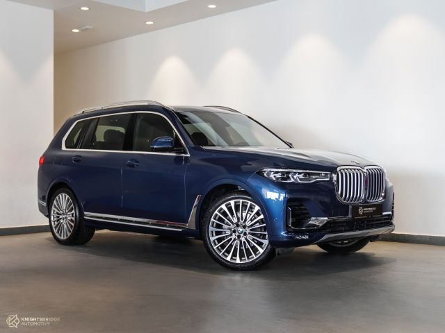 Perfect Condition 2021 BMW X7 Blue exterior with Brown interior at Knightsbridge Automotive