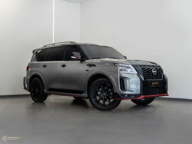 Used - Perfect Condition 2022 Nissan Patrol Nismo Grey exterior with Red and Black interior at Knightsbridge Automotive