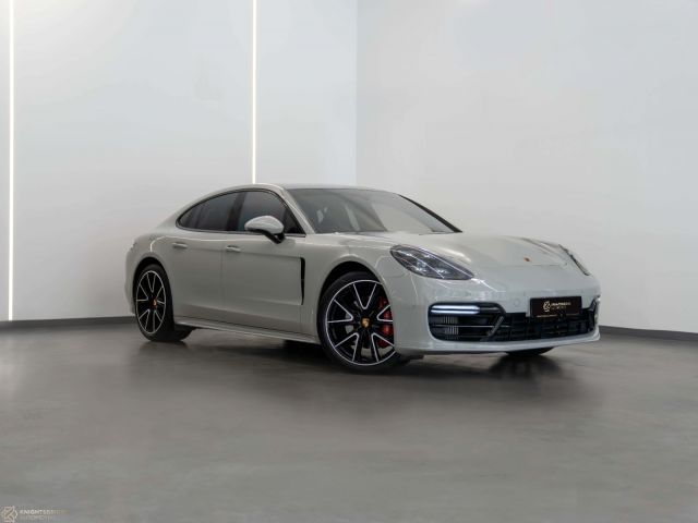 Used - Perfect Condition 2018 Porsche Panamera 4S Nardo Grey exterior with Red interior at Knightsbridge Automotive