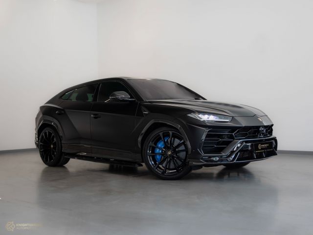 Used - Perfect Condition 2019 Lamborghini Urus Matte Black exterior with Blue and Black interior at Knightsbridge Automotive