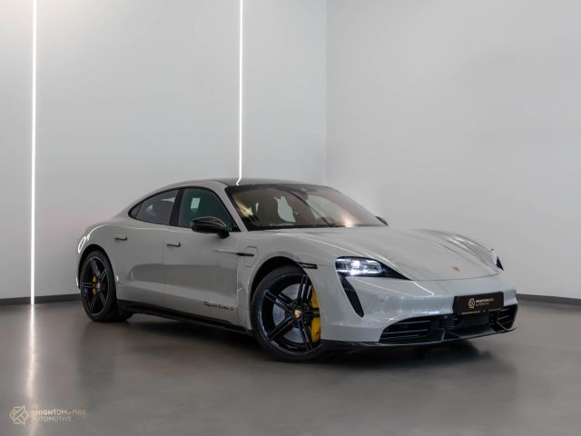 Used - Perfect Condition 2021 Porsche Taycan Turbo S Nardo Grey exterior with Black interior at Knightsbridge Automotive