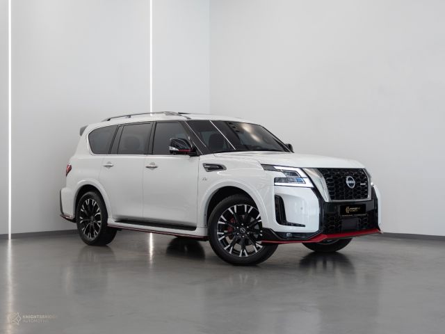 Used - Perfect Condition 2022 Nissan Patrol Nismo White exterior with Red and Black interior at Knightsbridge Automotive