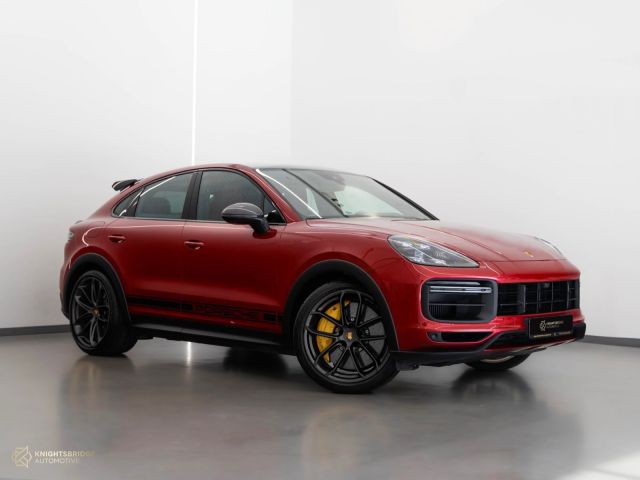 Used - Perfect Condition 2022 Porsche Cayenne Turbo GT Red exterior with Red and Black interior at Knightsbridge Automotive