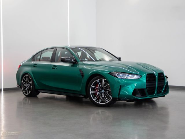 Used - Perfect Condition 2021 BMW M3 Competition Green exterior with Orange and Black interior at Knightsbridge Automotive