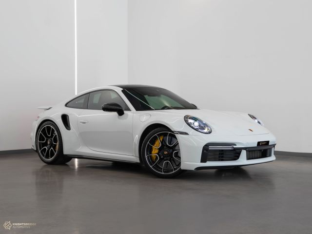 Used - Perfect Condition 2020 Porsche 911 Turbo S White exterior with Red interior at Knightsbridge Automotive