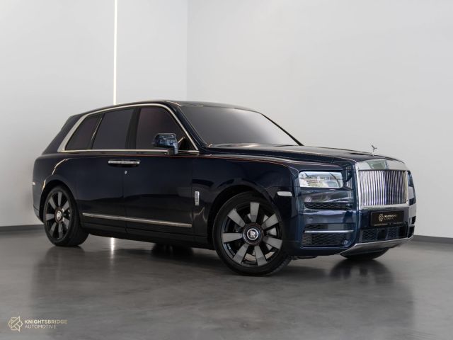 Used - Perfect Condition 2020 Rolls-Royce Cullinan Blue exterior with Orange and Black interior at Knightsbridge Automotive