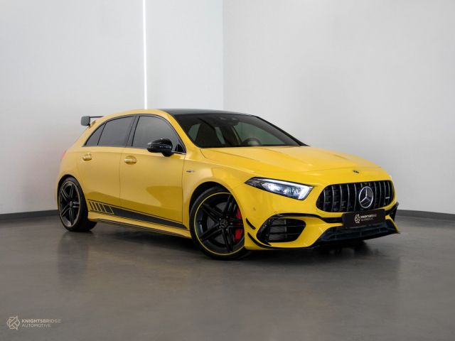 Used - Perfect Condition 2020 Mercedes-Benz A45 S-AMG Yellow exterior with Black interior at Knightsbridge Automotive