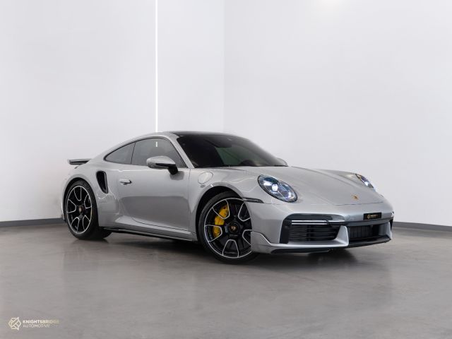 Used - Perfect Condition 2023 Porsche 911 Turbo S Silver exterior with Red interior at Knightsbridge Automotive