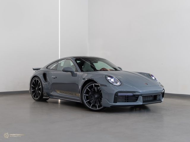 Used - Perfect Condition 2024 Porsche 911 Turbo S Brabus Nardo Grey exterior with White and Red interior at Knightsbridge Automotive