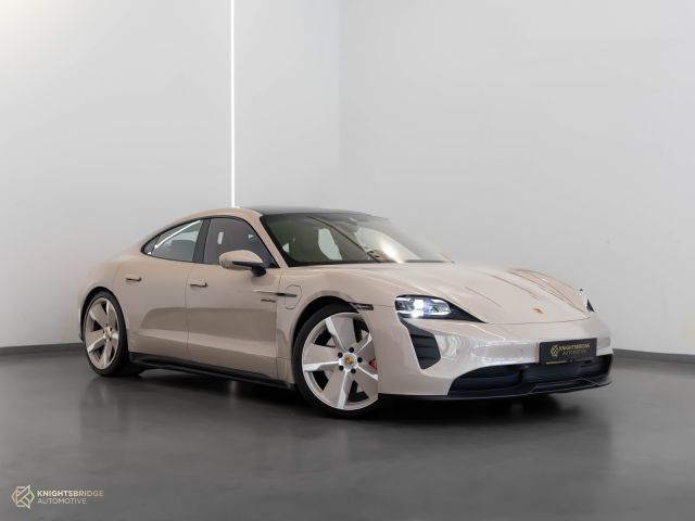 Used - Perfect Condition 2024 Porsche Taycan GTS Beige exterior with Brown interior at Knightsbridge Automotive