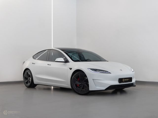 Used - Perfect Condition 2024 Tesla Model 3 Performance White exterior with White and Black interior at Knightsbridge Automotive