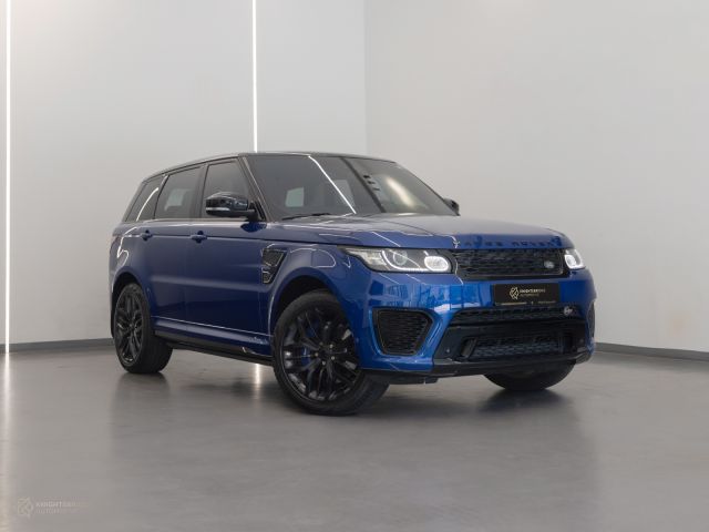 Used - Perfect Condition 2015 Range Rover Sport SVR Blue exterior with White and Black interior at Knightsbridge Automotive