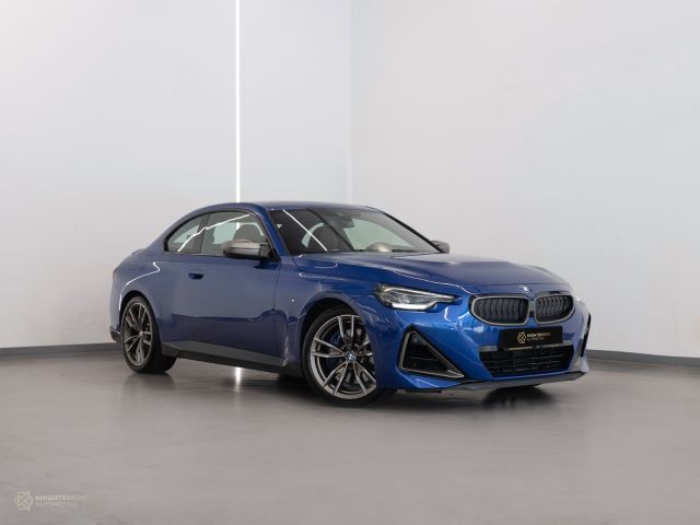 Used - Perfect Condition 2022 BMW M 240i XDrive Blue exterior with Red and Black interior at Knightsbridge Automotive